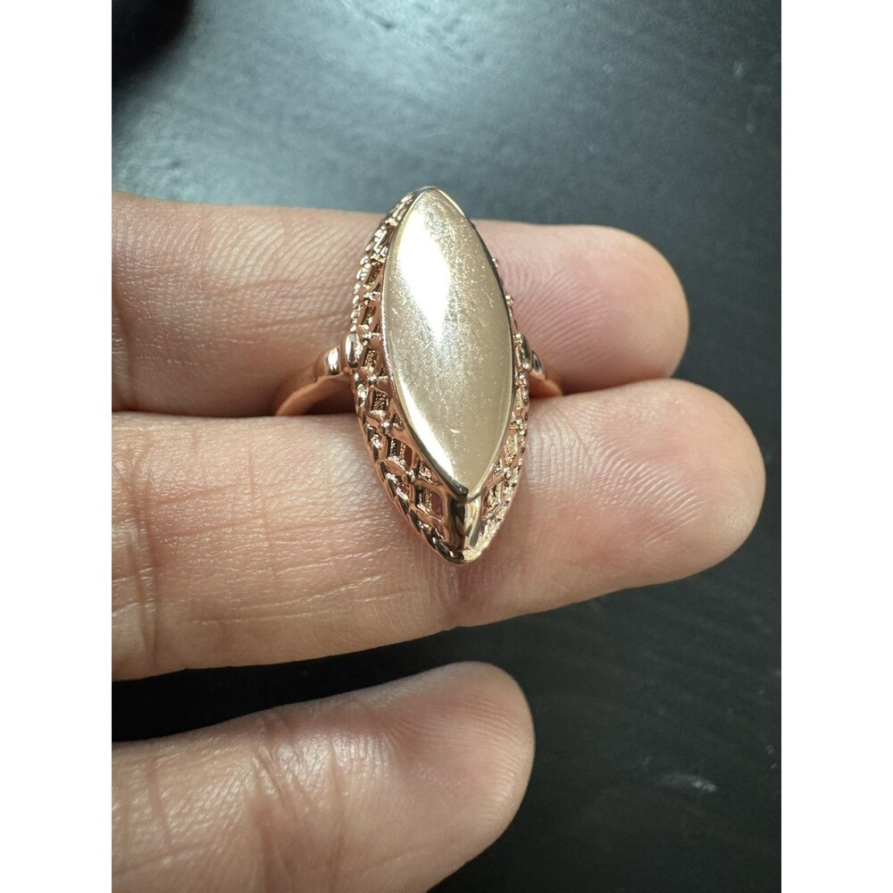 Rose Gold Tone Marquise Statement Ring - Unbranded